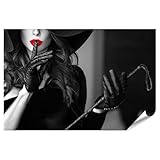 islandburner Poster Sexy Frau Hut Selektive Färbung Dominante Peitsche Nahaufnahme Bdsm Sc - Poster 130x90cm