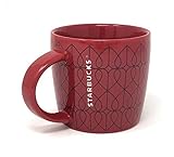 Starbucks Interlaced Hearts Keramiktasse mit Herzen, ca. 400 ml, Rot