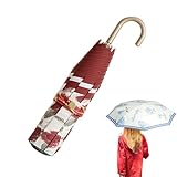 Taschenschirm - Regenschirm - Manueller Sonnenschirm | Faltbarer Schirm mit J-Stick-Griff für Spaziergänge, Wanderungen, Outdoor, Autoreisen, strands, Pendeln, Alltag - Tragbarer Regenschirm