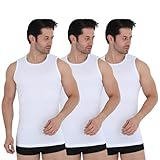 UNDEREA 3er Pack Unterhemd Herren 100% Baumwolle Tank Top Ärmellos mit Rundhals (DE/NL/SE/PL, Alphanumerisch, L, Regular, Regular, Weiß)