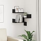 CKioict Wandmontiertes Eckregal aus schwarzer Eiche – Platzsparendes Design für Wohnzimmer, Schlafzimmer & Büro – Stabiles Holzregal zur Aufbewahrung und Dekoration mit zeitlosem