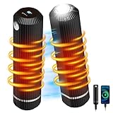 Handwärmer Elektrisch Powerbank, 10000 mAh Wiederverwendbar Elektrische Handwärmer mit Taschenlampe, 5 Temperaturregelung Taschenwärmer Magnetisch, 360° Rundumheizung Handwärmer für Camping