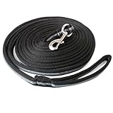 Longierleine für Pferde Longe Pferd ideal für Bodenarbeit, Gymnastizierung, Softlonge Länge 8m (Schwarz Grau)