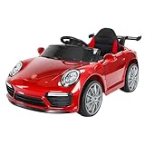 Kinderauto. Sportliches Elektrisches Kinderfahrzeug mit Fernbedienung und Gaspedal. Kinder Elektroauto mit Musik und LED-Lichtern, mit Wiederaufladbarem Akku und Ladegerät inklusiv.