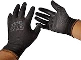 12 Paar Arbeitshandschuhe Bauhandschuhe Montagehandschuhe mit PU-Teilbeschichtung von Ulith EN 420 EN 388 Gr. M