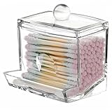 XUMKFJRE Wattestäbchen Ball Aufbewahrungsbox mit Deckel Große Kapazität Badezimmer Transparent Container Jar Dispenser