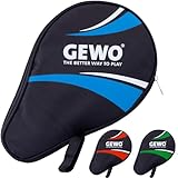 GEWO Rundhülle Master mit Ballfach - Robuste Tischtennisschläger-Hülle für einen Schläger und 3 Bälle - Tischtennis-Tasche mit gepolstertem Schlägerfach - Einzel-Tischtennisschläger-Tasche, 30cm, blau