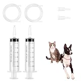 60ml Spritze Plastik mit 130cm Schlauch aus PVC, Dosierspritze, Futterspritze, Saugspritze für Motor-öl, Bremsflüssigkeit entlüften, Gartenarbeit, 2 Stück