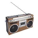 Bluetooth Cassette Player mit 4 Band Radio - Vintage Tape Deck mit USB/SD -Wiedergabe, Golden Retro -Stil Tragbarer Handheld Player Radio für Senioren & Kinder (EU-Stecker)