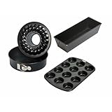 Original Kaiser Classic Backformen Backset 4-teilig, Springform Flach- und Rohrboden 26cm, Kastenform 30cm, Muffinform/ Muffin Backblech 12 Muffins, antihaftbeschichtet, Schwarz
