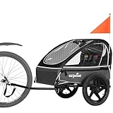 SEPNINE® Kinderanhänger, Fahrradanhänger für 1-2 Kinder, Ergonomischer Sitz, Einfache Montage, Faltbar, Mit Luftreifen