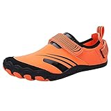 Wasserschuhe für Herren, schnell trocknend, Barfußschuhe, Wanderschuhe, rutschfest, Outdoor, Radfahren, Klettern, leicht, Strand, Schwimmbad, Meer, Sport, Sneaker, Urlaubszubehör für Herren, Orange