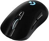 Logitech G703 LIGHTSPEED kabellose Gaming-Maus mit HERO 25K DPI Sensor, Wireless Verbindung, LIGHTSYNC RGB, POWERPLAY-kompatibel, geringes Gewicht von 95g, PC/Mac - Schwarz