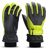 ThxToms Kinder Ski Handschuhe | Winter Snow Skihandschuhe -15℃ | PU Palme Winddicht Wasserdicht Warm Fleece | Sports Snowboard Skifahren Fahrradhandschuhe | Junge und Mädchen für 4-13 Jahre alt