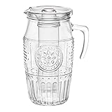 Romantic Krug (Karaffe mit Eisbehälter und Plastikdeckel, 1.8 Liter, Glas, transparent, Wasserkaraffe für Getränke, Glaßgefäß)