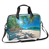 WowPrint Strandpalme, tropische Laptoptasche, Laptoptasche, Computer-Handtasche, Aktentasche, Kuriertasche, Schultergurt, für 33-40,6 cm (13 - 16 Zoll)