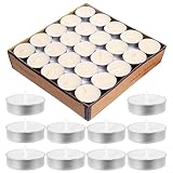 AOMiGT Teelichter, 50 Stück Eco Teelicht Kerzen, Weiß, Rußfrei, Hochwertige Teelichter Ambiente, Duftneutral, Minimalistisch, Ideal für Dekoration, Feiern, Entspannen