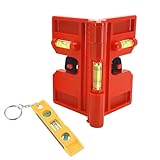 LWLWA Flügeltyp Wasserwaage set, Tragbar Magnet Wasserwaage, Kunststoffsäulentyp Pfostenwasserwaage, Winkel Verstellbar, für Hochbau, Zimmerei, Zaunbau