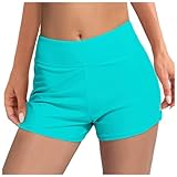 Bikini Hose Damen Bauchweg Klassische Einfarbig Badehose Slips Auslaufsichere Mit Mittelhohem Bund Elastischer Sexy String Tanga Bikinishorts Bottom Teens