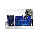 Großes Koi- und Goldfisch-Ausstellungsbecken – geräumiges 120 x 80 x 61 cm Aquarium, Pool, Teich mit klarem Sichtfenster, PVC-Leinwand und Stahlrahmen, ideal für den Außenbereich