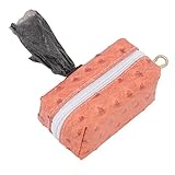 AMONIDA Kotbeutelhalter mit Reißverschluss, Multifunktionaler, Einfach zu Verwendender PU-Kotbeutelspender für Unterwegs (Orange)