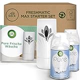 Air Wick Freshmatic Max PURE - Starter Set mit Gerät und 2 Nachfüllern - Lufterfrischer automatisch - Duft: Frische Wäsche - 2 x 250 ml Nachfüller + Gerät in Weiß