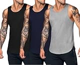 COOFANDY Herren 3er Pack Quick Dry Tanktop Tankshirt Tank Top Herren Fitnessweste Muskel Shirt PAT2 L