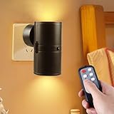 BORDEAG Nachtlicht Steckdose, Steckdosenlampe, Nachttischlampe, Led Nachtlicht Dimmbar, Lampe Mit Fernbedienung, 3 Farbtemperaturen, Für Kinderzimmer, Treppen, Gang, Schlafzimmer (Schwarz)