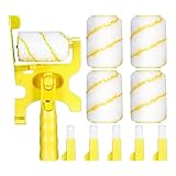 Mocturnity Farbkantenwalzenbürste mit Walzenbürsten-Verlängerungsstange für Zuhause, Wand, Decke, Fenstermalerei, Reinigung, Farbroller, Langlebig