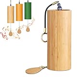 Klangspiel aus Bambus, Meditationsglocken für draußen, Zen, Windspiel als Dekoration für Zuhause, Yoga, Tiefenklang-Heilinstrumente, Glockenspiel (Holz)