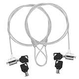 PartyKindom 2 Sätze Laptop Sicherheitsschloss mit Schlüssel Stahlkabelschloss Drehbares Schloss für Notebooks und Tablets Leichtes Anti diebstahl Kabelschloss für Outdoor und Büro