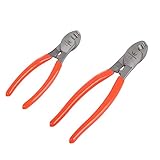 TOPWAY Kabelschere Kabelschneider Abisolierzange 150mm (6') + 210mm (8'), Hochleistungs Schneidezange für Aluminium Kupferdrähte 417317