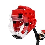 Vhjlfig Boxen Kopfschutz Mit Gesichtsschutz ABS & Kickboxen Gesichtsschutz Professioneller Schutzhelm Für Sparring Und Wettkämpfe Perfekt Für Erwachsene Fitnessstudios