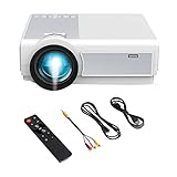 Feriany 1080P-Projektor 12000LM Heimkino-Videoprojektor mit WiFi + BT für HD, USB, VGA, AV, IOS und Android-Telefone (EU-Stecker)