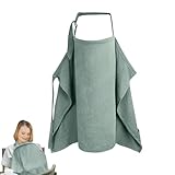Stillkissen aus Baumwolle, 110 x 76 cm, Baumwolle, atmungsaktiv, vielseitig verwendbar, verstellbarer Schultergurt, Autositz, Kinderwagen, Stillunterlage für Mutter