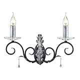 Wandfackel 2-flammig Amarilli Farbe (Gestell): Schwarz-Silber