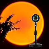 GTTFAE Sunset Lampe (Sonnenuntergang Lampe) Dimmbar mit Höhenverstellung & 180° Drehung – USB-Projektor für Romantische Beleuchtung, Selfie-Licht, Schlafzimmer, Wohnzimmer, Partydekoration