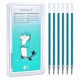 LVZONGXIN Ersatzminen, Kompatibel Mit Legami, [ Blau, 12er], Spitze 0,7mm,Höhe 13 cm, Radierbare Tintenrolle (Türkisblau, 6)