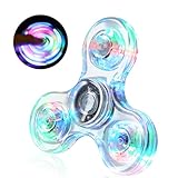 SCIONE Fidget Spinner,Leuchtende Fidget Toys für Kinder LED Kristall Fidget Finger Toy Hand Fidget Spinner Spielzeug(Weiß) Ostern Geschenke