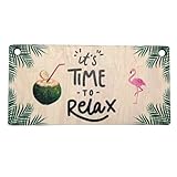 IT'S TIME TO RELAX, Hängeschild, hängende Dekoration an der Tür, Wanddekoration, Geschenk, Holzschild, natürliche Dekoration