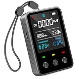 Gedsffati Tragbarer CO-Melder Kohlenmonoxidmelder für Reise Camping Auto, Mobiler CO-Warner Warnmelder, CO-Messgerät CO-Messer mit Eingebauter 2000mAh Batterie, Grau, PT06