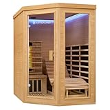 Artsauna Infrarotkabine Esbjerg - Triplex-Heizsystem Infrarotsauna - 2 Personen - LED-Farblicht, digitale Steuerung - Hemlock-Holz