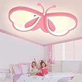 LUOLONG LED Kinder Deckenlampe Schmetterling Deckenlampe Dimmbar Acryl Deckenleuchte Kinderzimmer Kreative Deckenlampe Mädchenzimmer Schlafzimmer Cartoon Deckenleuchte-rosa 62cm