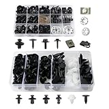 180 Stück Karosserieschrauben Set + Befestigungsclips, Auto Body Undertray Fender Schrauben, KFZ Blechmutter Schraube Mutter Clip Kit, Metall U Typ Befestigungsclip für Auto Stoßstange, Undertray