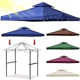 Wasserdichte 2-stöckige Ersatzabdeckung für Pavillon, 3 m x 3 m, 300D-Oxford-Stoff, belüftete Oberseite für bessere Belüftung