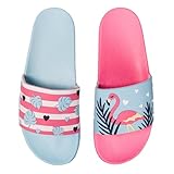 Dedoles Badeschuhe & Hausschuhe viele lustige Designs Bücher Kaffee Katze Party Pizza Dackel Fuchs Panda Delfin Geschenk, Farbe: Verliebte Flamingos, Gr.: 30 EU
