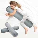 EULANT 2 Stück Aufblasbare Seitenschläferkissen, Leicht Körperkissen für Seitenschläfer, Langes Rundes Ganzkörperkissen,Stützkissen für Reisen, 120 * 20cm, Aufblasbar & Kompakt