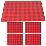 ORFOFE 5 Stück Teiliges Geschenkpapier Rot-schwarz Kariert Vielseitiges Geschenkpapier für Weihnachten Hochzeit Valentinstag Geburtstag für Festliche Anlässe