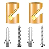 OASHISU 2 Stück Aluminiumlegierung Wand- und Deckenpins 'V-Stil' Golden für Textilkabel Deckenbefestigung Affenschaukel Aufputz-Kabelhalter für Lampe DIY mit Schrauben und Dübeln