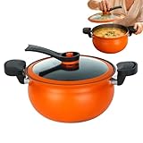 Qukoielly Töpfe zum Kochen | Großes Und Tiefes Kochgeschirr Mit Sichtbarem Deckel - Induktionstopf Und Stieltopf Mit Griffen | Für Gas Keramik Elektroherd Zuhause Küche Restaurant Wohnung